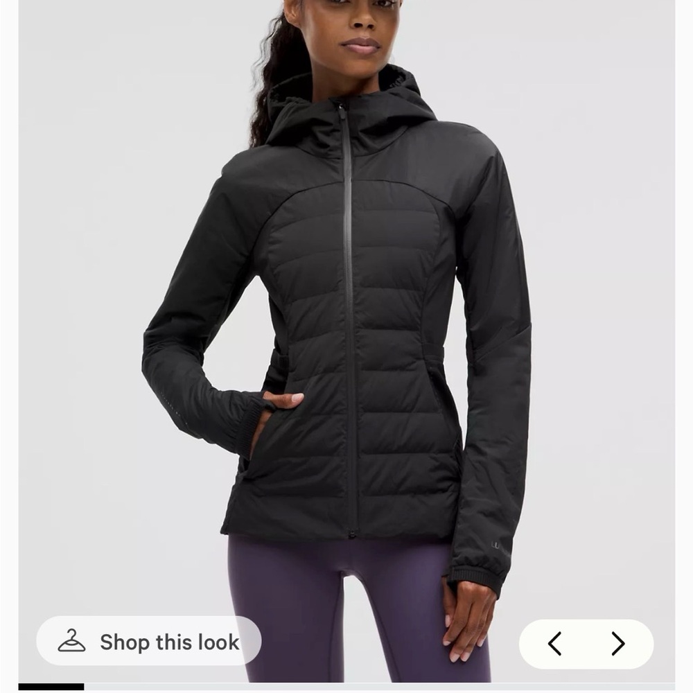 lululemon athletica Black Down for it all Jacket with removable hood
